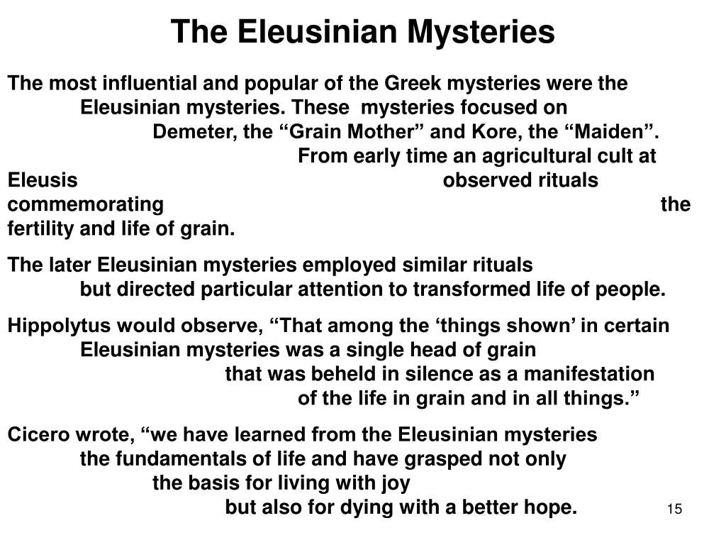 Researchers Explore the Possible Substances Used in the Eleusinian Mysteries Rituals 3 Ancient Ritual Context and Textual Data