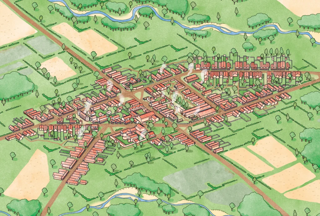 Map of Roman Empire highlighting Coriovallum settlement in modern Netherlands