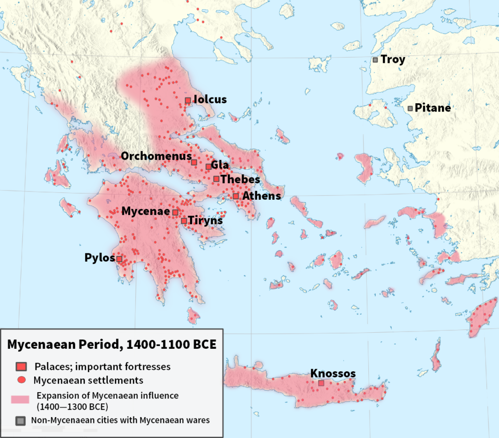 Map of the Mycenaean World