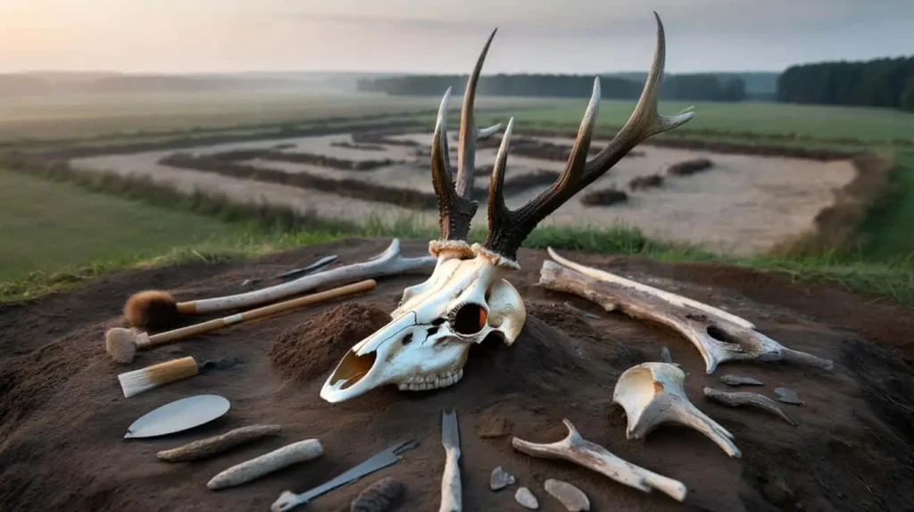 Ancient Deer Skull Headdress in Germany