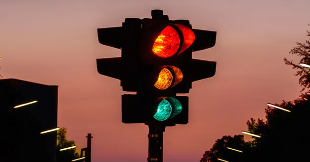 Pedestrian Signal Looks Red