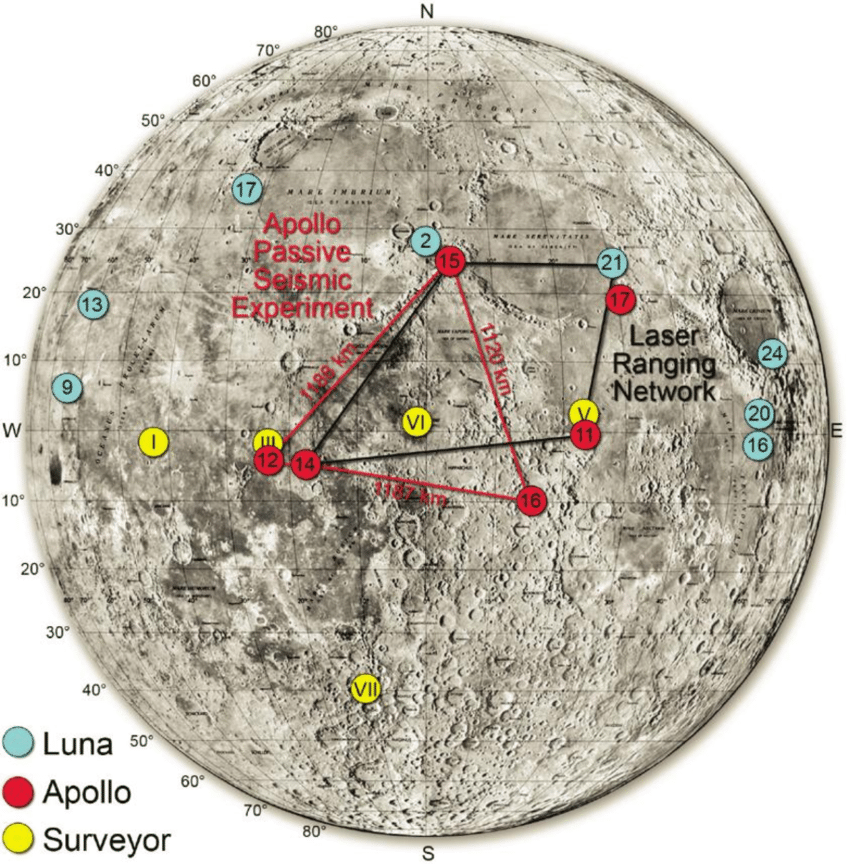 Map of Lunar Landing Sites
